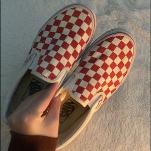 Red Checkered Slip On Vans